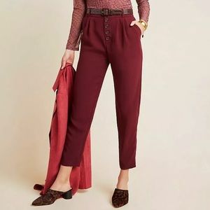 Sasha Button-Fly Tapered Trousers NWT
